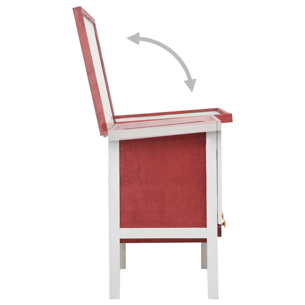 Conigliera da esterno 1 piano 90 x 45 x 65 cm legno rosso 02_0000585