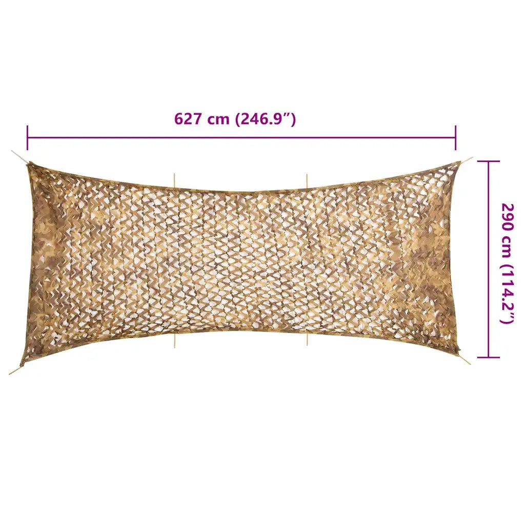vidaXL Rete Mimetica con Custodia di Conservazione 627x290 cm Sabbia