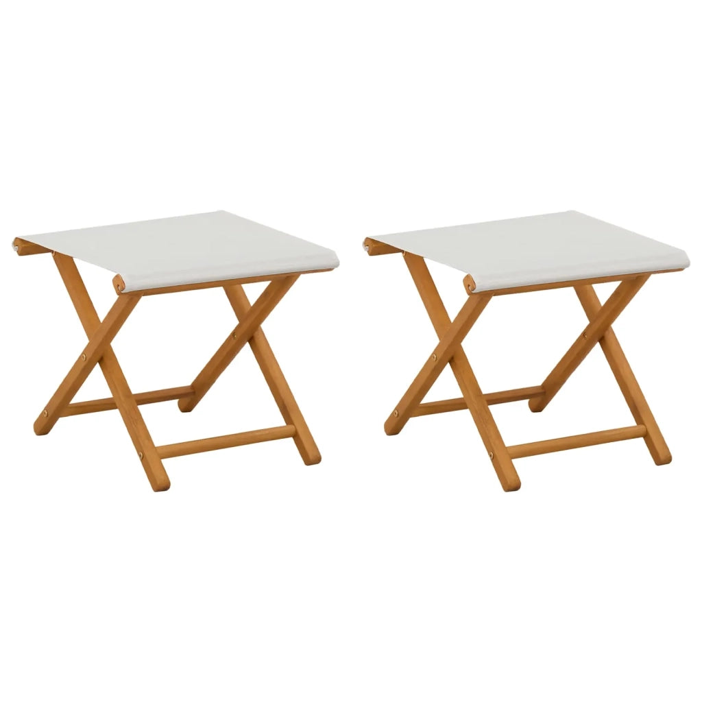 Lettino 2 pcs Legno di Eucalipto Massello Crema 42024896