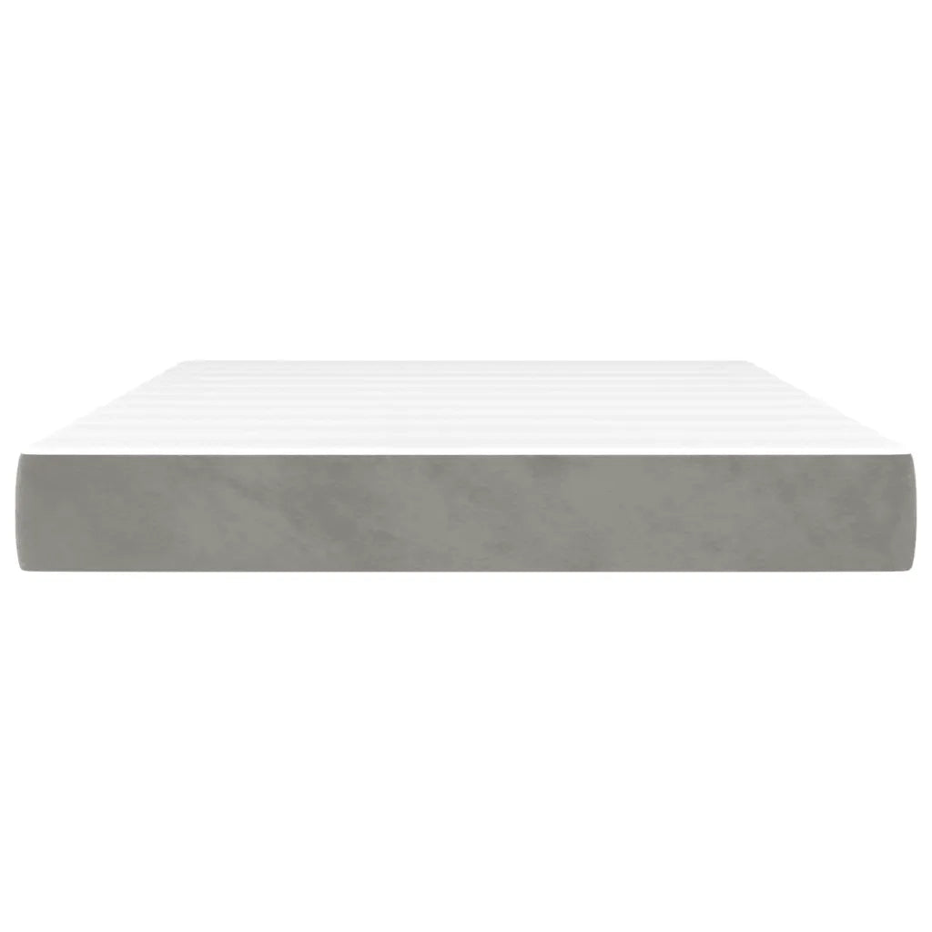 Materasso a Molle Insacchettate Rigidità Media Grigio Chiaro 137x190x20 cm in Velluto 347875