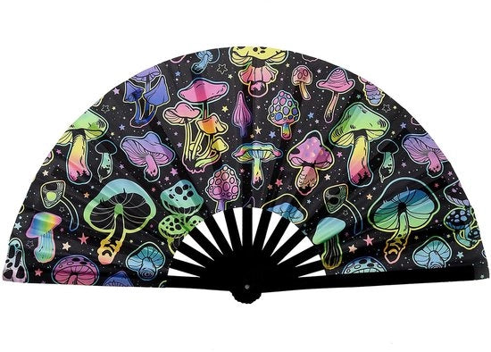 Maniglia a sospensione pieghevole - Ventilatore a bambù/rave - Regalo artistico - Ideale per festival - Ideale regalo per matrimoni