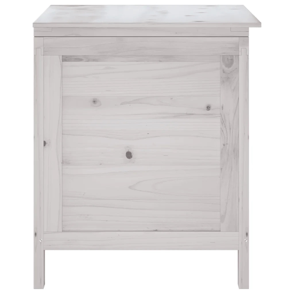Contenitore Giardino Bianco 50x49x56,5 cm Legno Massello Abete 364749