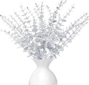 Decorazione di Tavola con Finte Spighe di Eucalipto Premium - Set da 20 con Foglie per Decorazioni di Tavola per Feste e Matrimoni - Argento