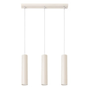 Lampada a tubo in acciaio LAGOS a 3 lampadine beige GU10 LED montaggio a parete IP20