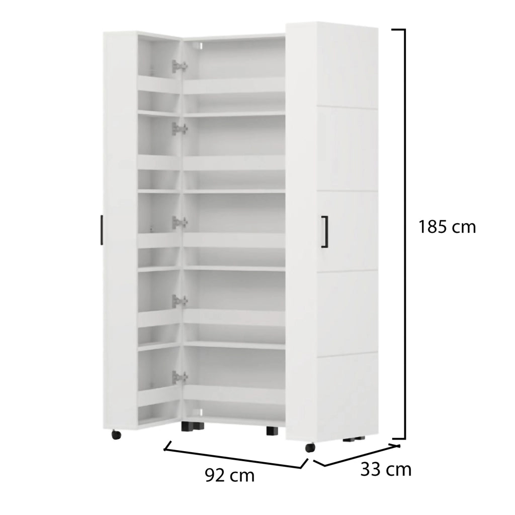 Mobile Portascarpe Bled, Scarpiera 15 Ripiani, 92x33x185h cm Bianco Opaco