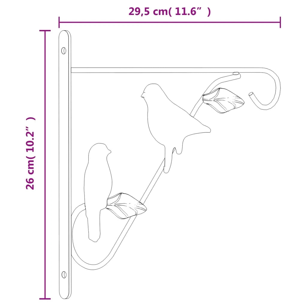 Ganci per Cesti Pensili 4 pz Neri in Acciaio CFW5048733