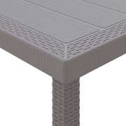 Set da pranzo da giardino da 9 pezzi con cuscini leggeri in polirattan