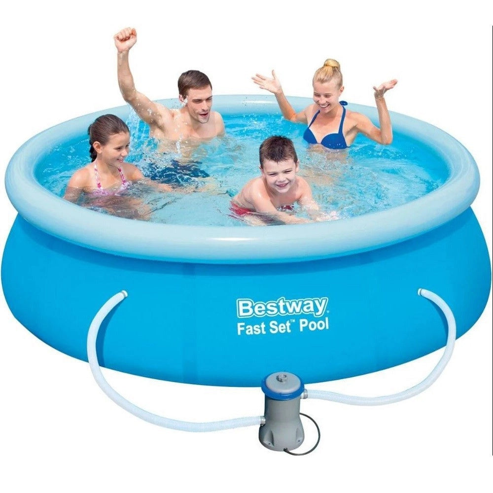 Trade Shop - Piscina Fuori Terra Rotonda Gonfiabile 244x61cm Fast Set Con Pompa Filtro 57450 -