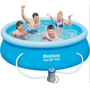 Trade Shop - Piscina Fuori Terra Rotonda Gonfiabile 244x61cm Fast Set Con Pompa Filtro 57450 -