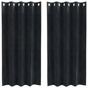 Tende Oscuranti | Tende Blackout 2 pz Nero 140 x 175 cm Velluto