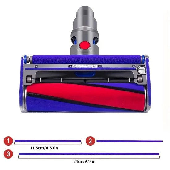 Accessori per aspirapolvere Dyson V6 V7 V8 V10 V11, striscia anti-schizzo con bordo di lana per sostituire la striscia, lunga e corta + chiave a croce