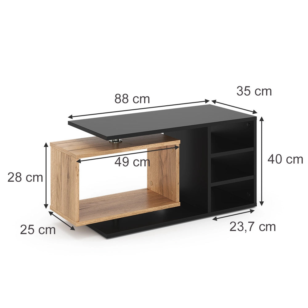 Vicco Tavolino da salotto Nero 88 x 35 cm