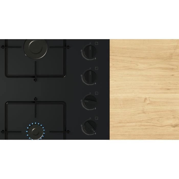 Piano cottura a gas - BOSCH Serie 2 - 4 fuochi - 52 x 59 x 5,4 cm - POP6B6K30 - Nero