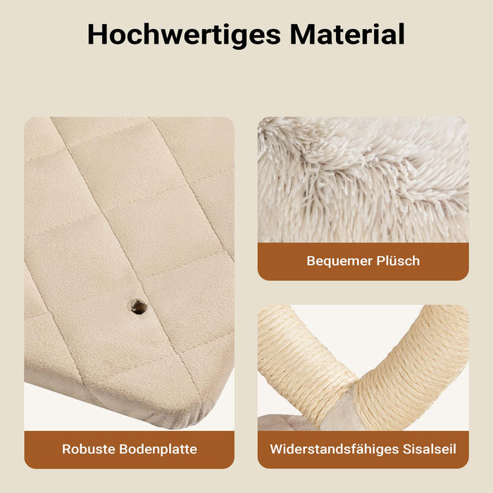 Fudajo Albero tiragraffi con design a rami 95 cm con casetta nicchia e sisal