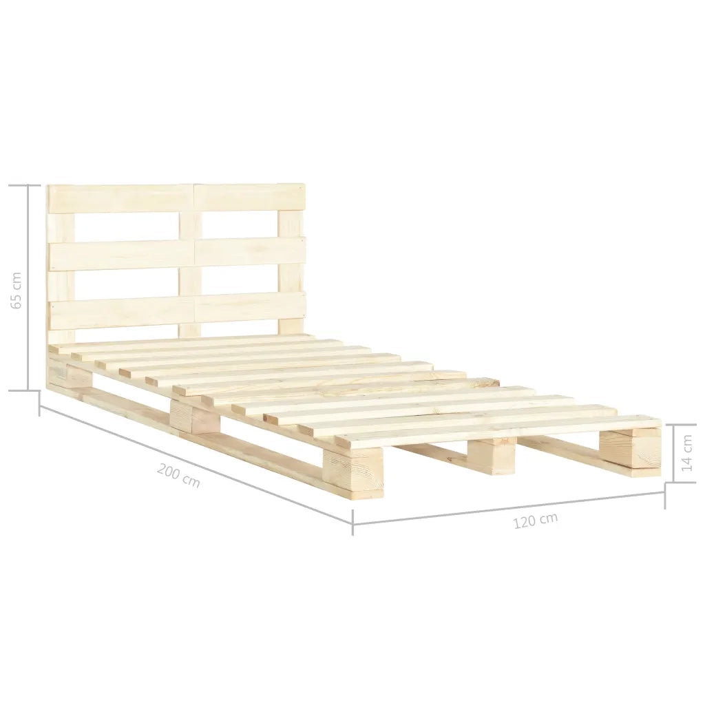 Giroletto in Pallet-Struttura Letto di Legno Massello di Pino 120x200 cm 635322