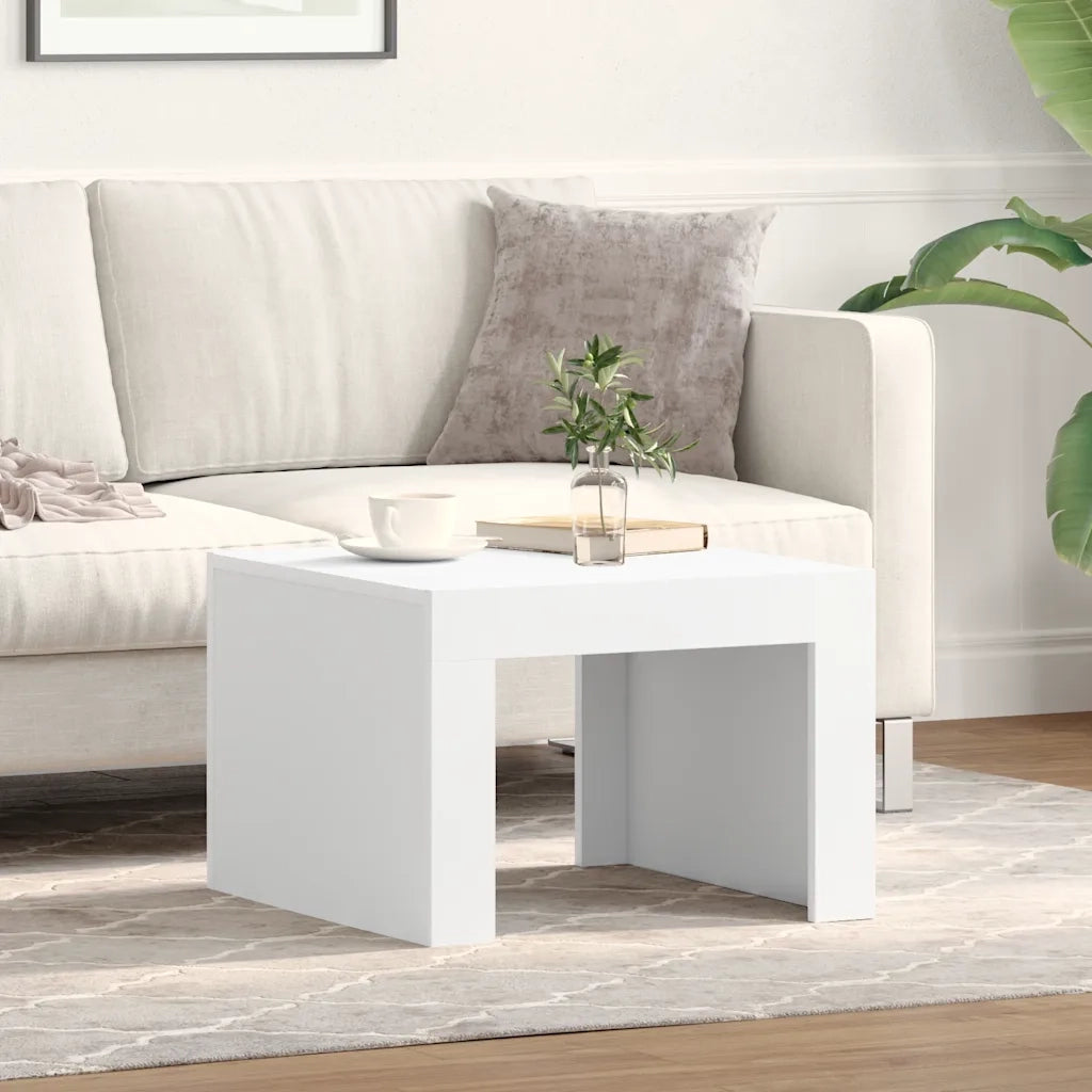 Tavolino da Salotto Bianco 50x50x35 cm in Truciolato 808549