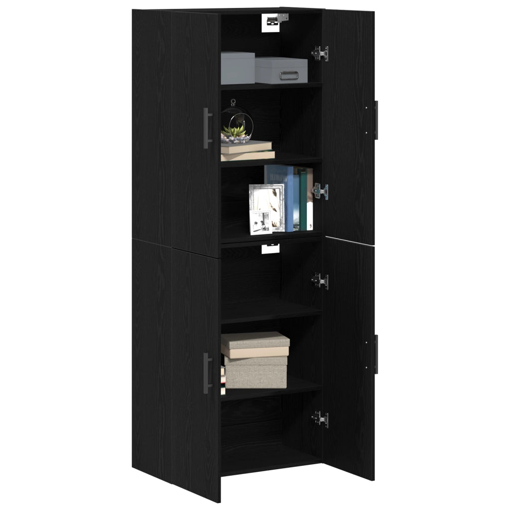 Armadi  2 pezzi in rovere nero 69,5x34x180 cm in legno ingegnerizzato