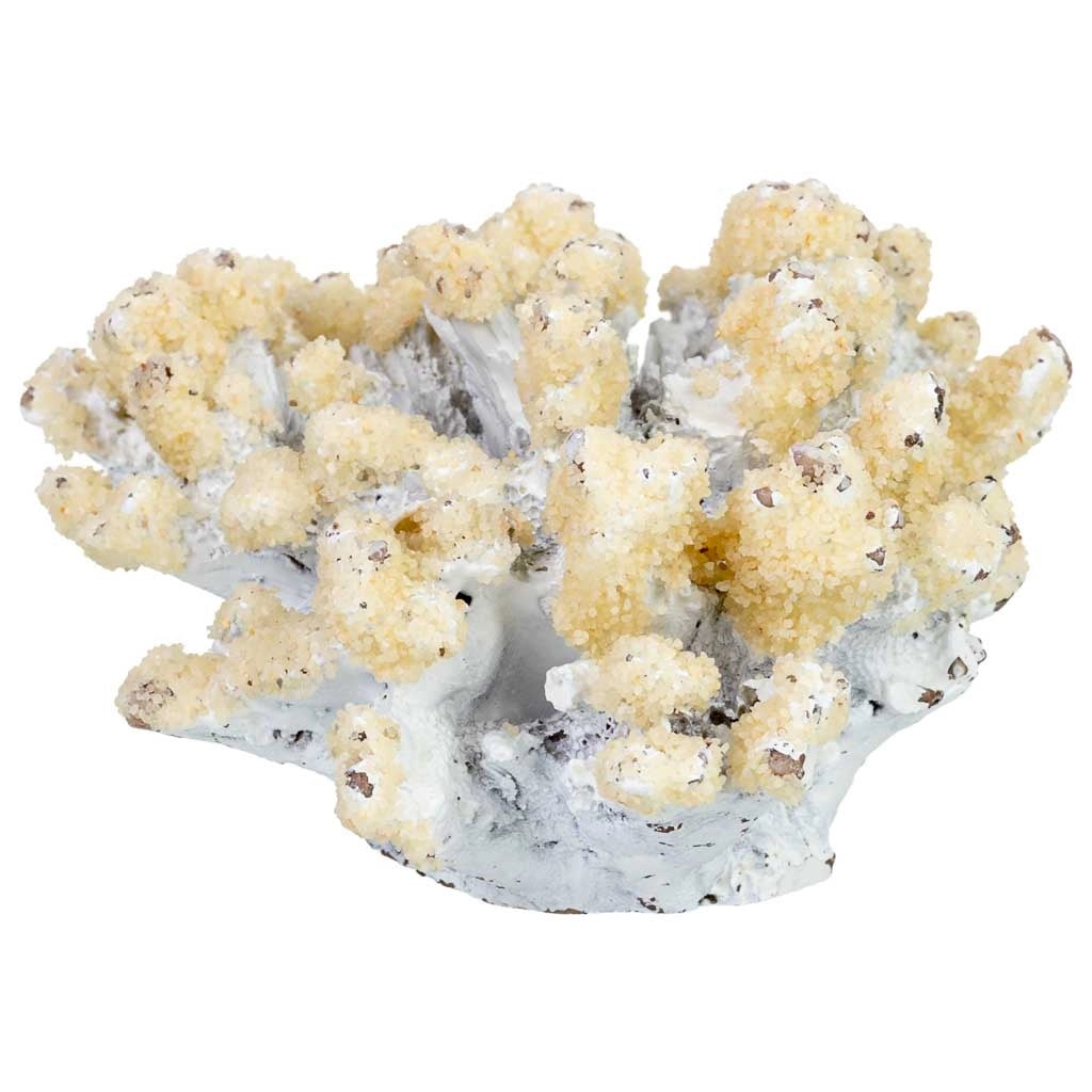 Figura decorativa a forma di corallo in resina bianca, 11x9x6h cm