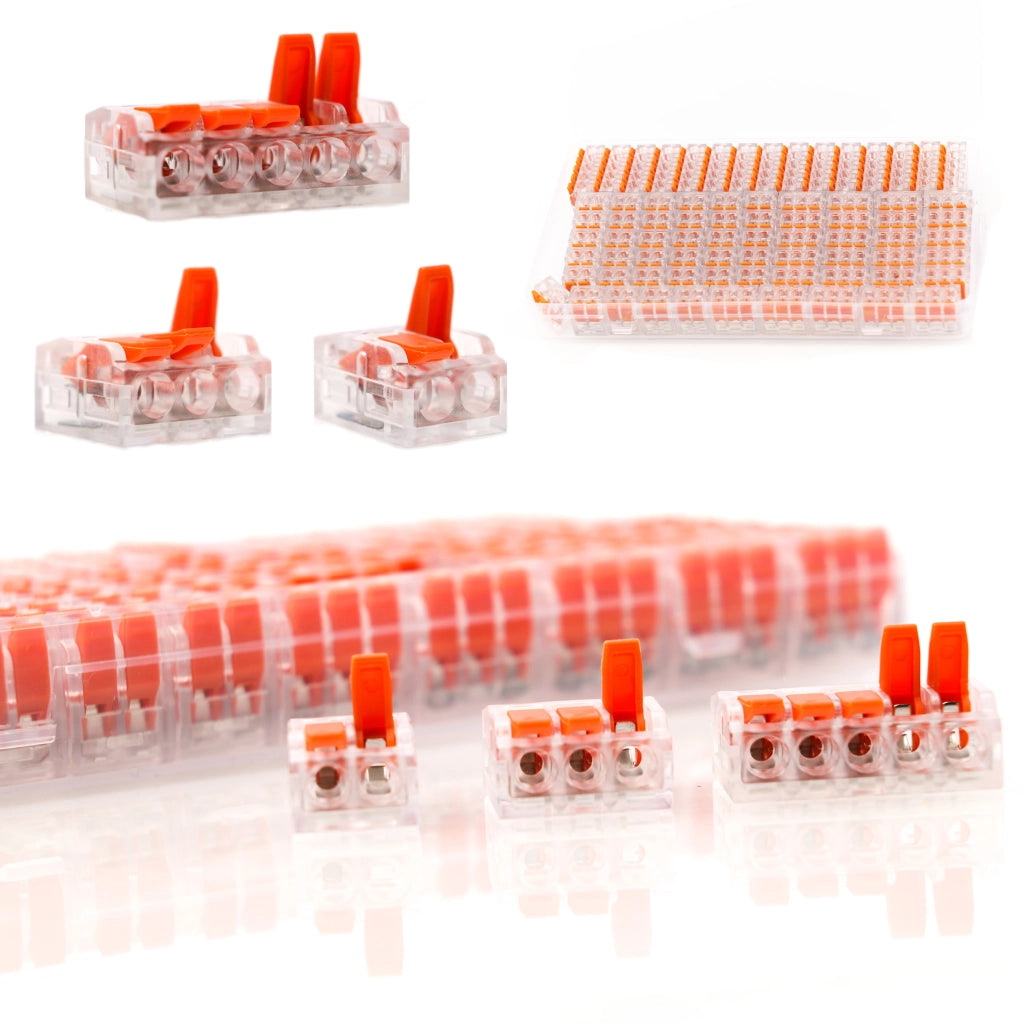 Set di Connettori Rapidi 75 Pezzi con Scatola in Plastica – Versatilità e Durata | 250V, 32A, 0.14-4mm² | Uso Universale