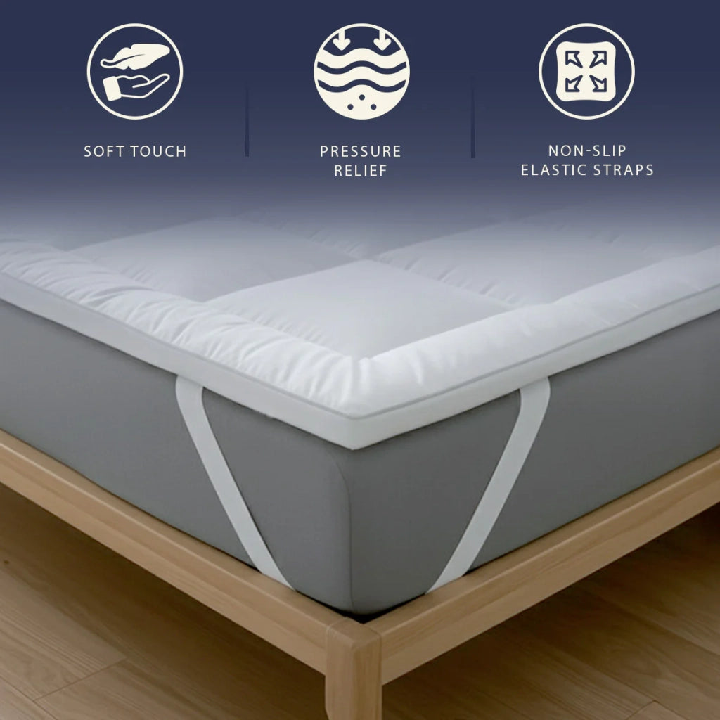 Topper 140x190 cm in Ovatta da 800 gr | Coprimaterasso Imbottito in Palline di Ovatta con Rivestimento in Microfibra Traspirante | Comfort e Volume Extra | Protezione Materasso