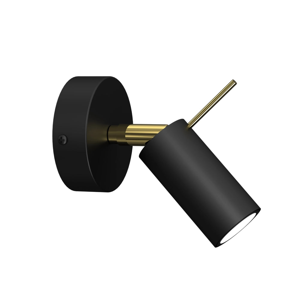 Applique da parete Preston 1xGU10 40W nero/ottone Milagro