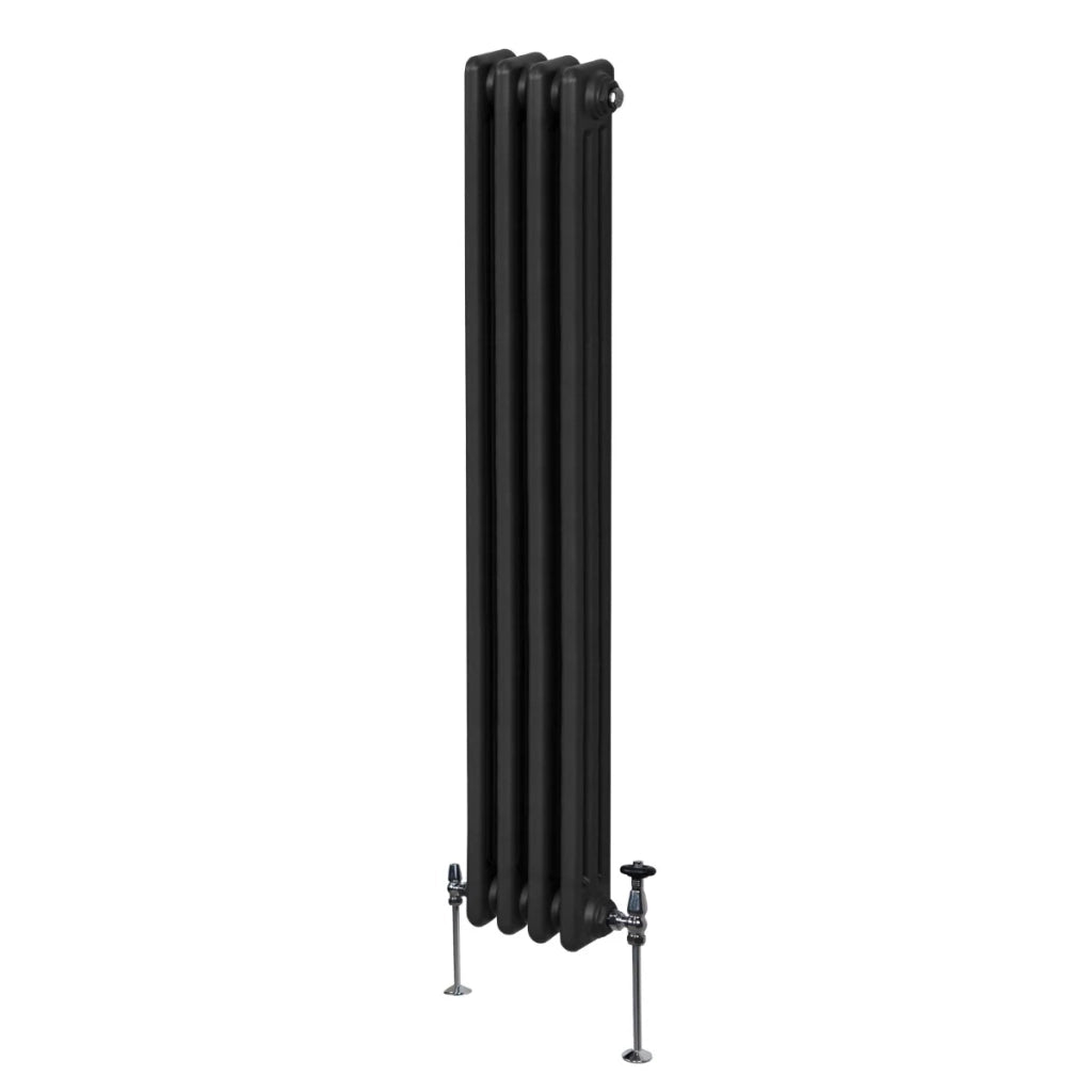 Termosifone Radiatore a 3 colonne per riscaldamento centralizzato verticale Nero 180x20cm
