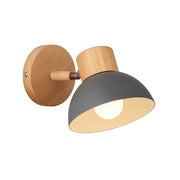 Trade Shop - Applique Da Parete Moderno In Legno Metallo Paralume Orientabile Attacco E27 Ip20 Aq40 -