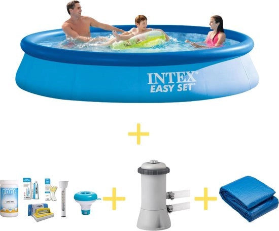 Piscina Easy Set - 366 x 76 cm - Inclusa Kit Manutenzione WAYS, Pomp Filtro & Telaio Fondale