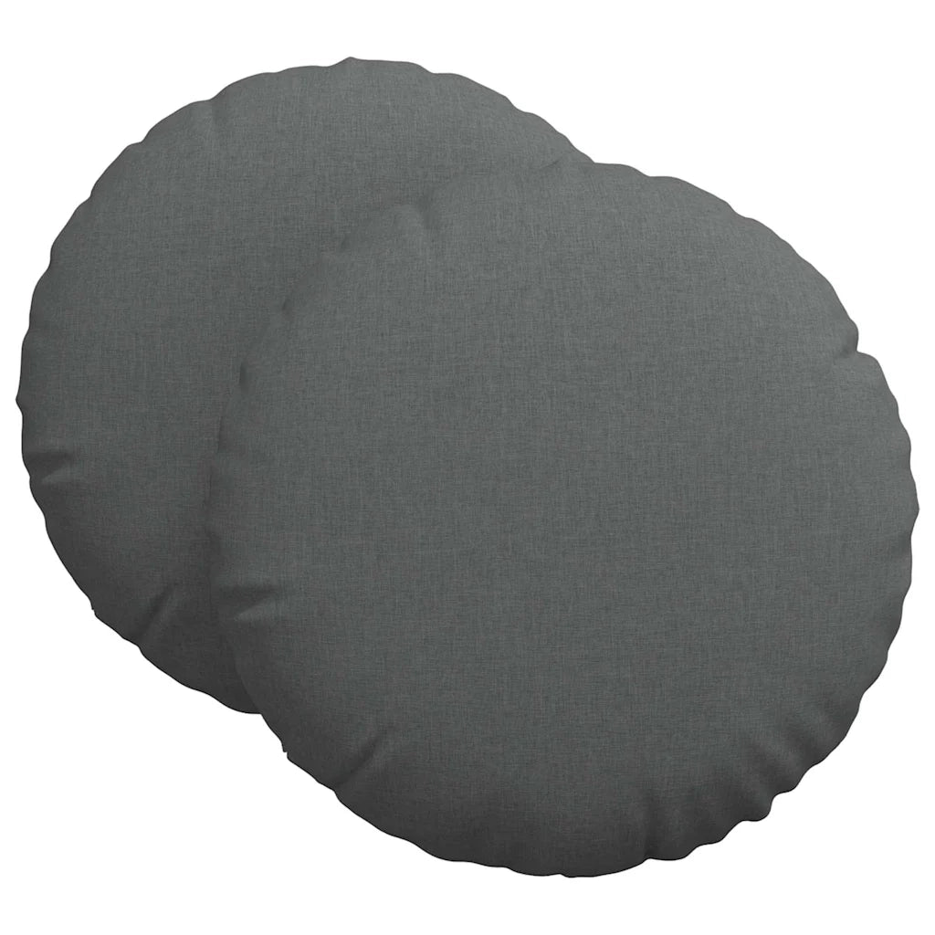 Cuscini per Seduta 2 pcs Grigio scuro Ø60 x 21 cm Tessuto
