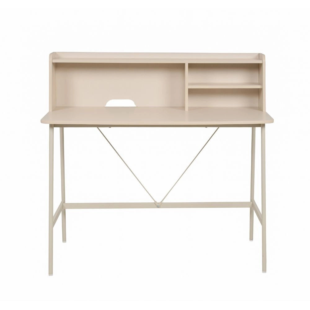 Scrivania Kandy30A con Ripiani a Vista e Struttura in Metallo Beige