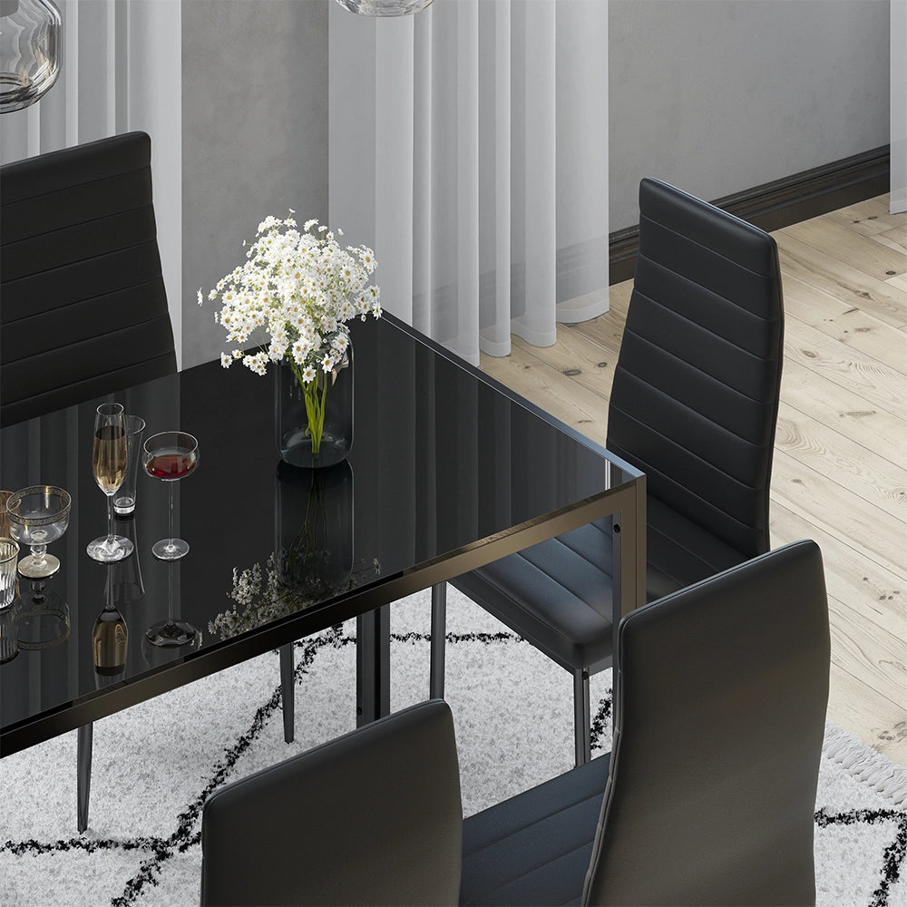 Vicco Set di tavoli da pranzo Nero 120 x 75 cm Set di 6