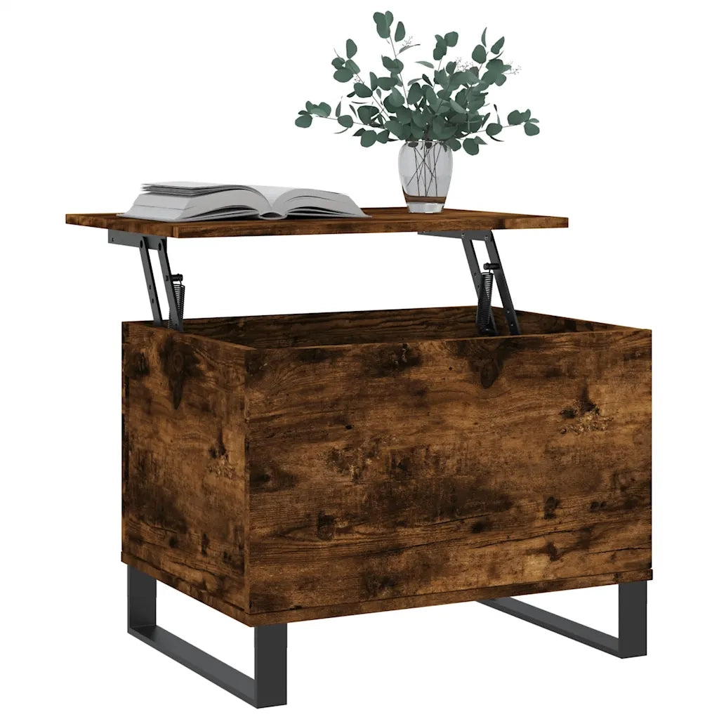 Tavolino da Salotto Rovere Fumo 60x44,5x45 cm Legno Multistrato 830961