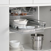 Set di 2 Cassetti Telescopici Estraibili a Rete con Guide in Acciaio 47x44x14 cm [en.casa]