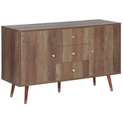 Madia credenza in legno scuro 2 ante 3 cassetti Mobile contenitore in stile rustico