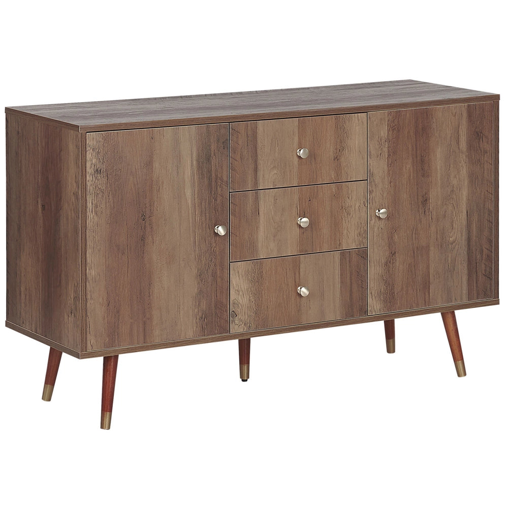 Madia credenza in legno scuro 2 ante 3 cassetti Mobile contenitore in stile rustico