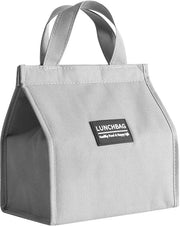 Borsa di picnic isolata riutilizzabile, piccola borsa di picnic, piccola valigetta per viaggio, borsa termica isolata con rivestimento in folio, valigetta isolata per l'ufficio (grigia)