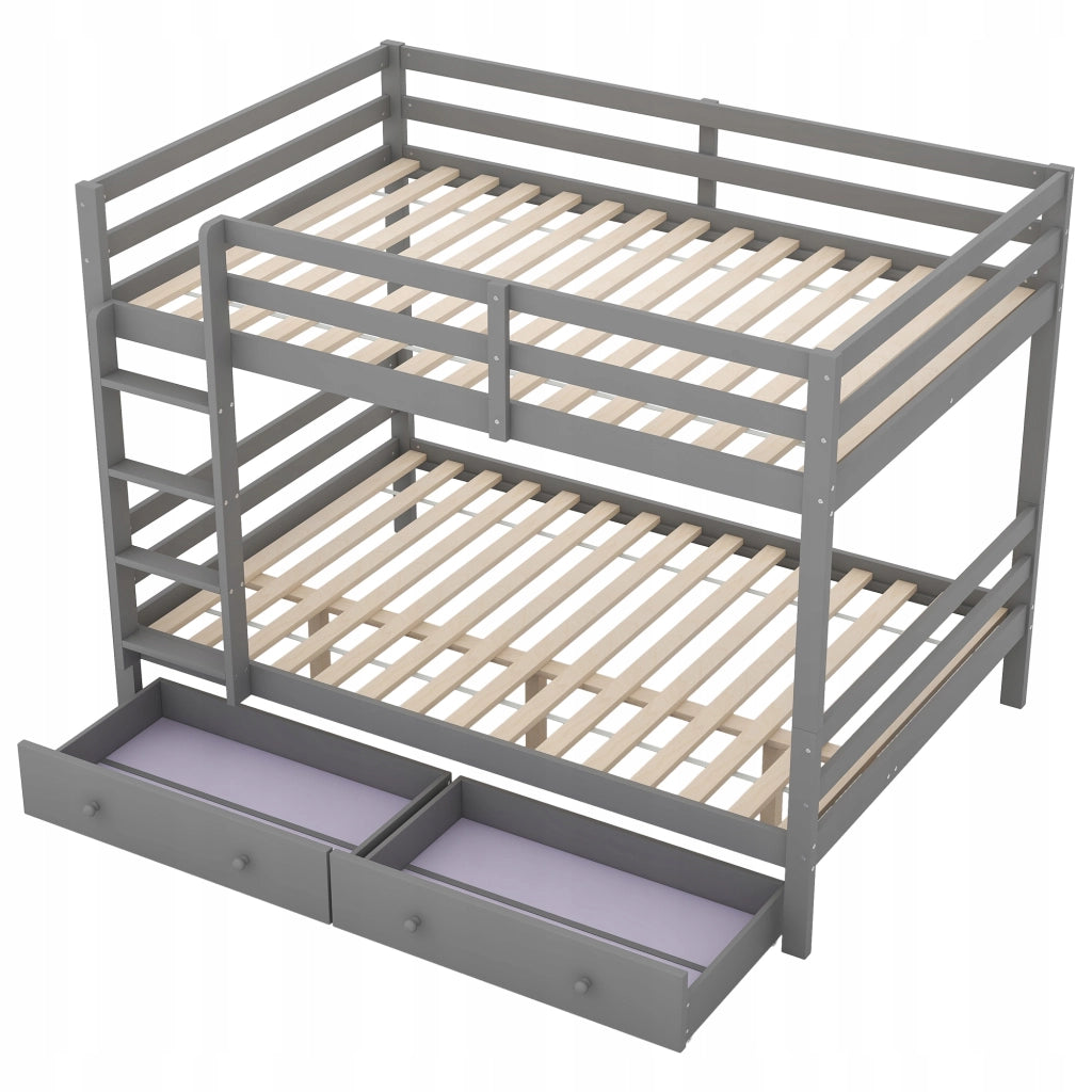 Letto a castello con cassetti - Xylo - 140x200 - Grigio