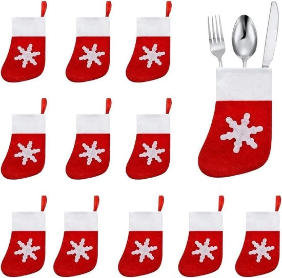 Decorazioni di Natale per Posate 12 pezzi Borsa per Posate Decorazione per Tavola Decorazioni per la Sala da Pranzo Ornamento di Natale
