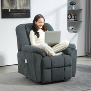 Poltrona relax elettrica reclinabile con massaggio, riscaldamento lombare, USB e tasche laterali