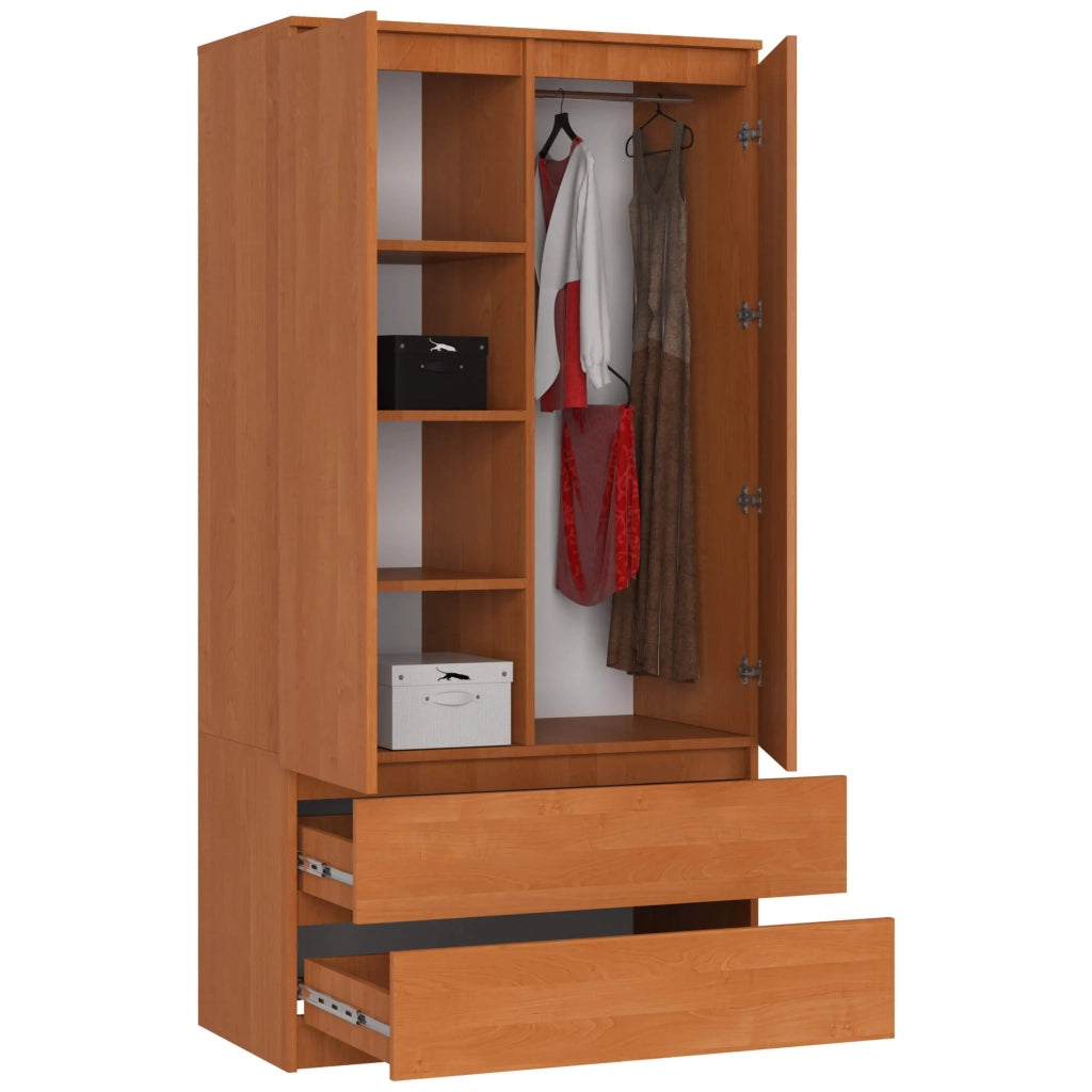 Armadio AKORD S90 Ontano 90 cm 2 ante 2 cassetti 90x51x180 cm