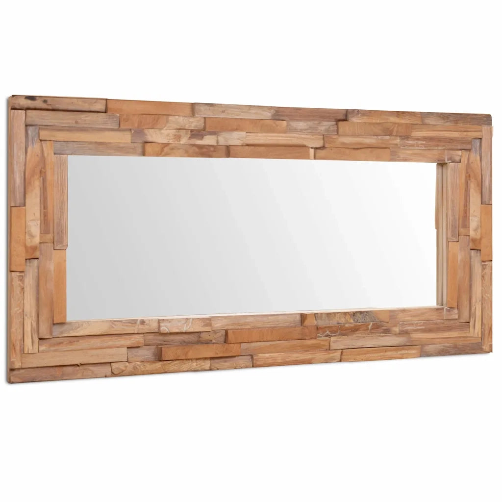 Specchio Decorativo in Legno di Teak 120x60 cm Rettangolare cod mxl 49985