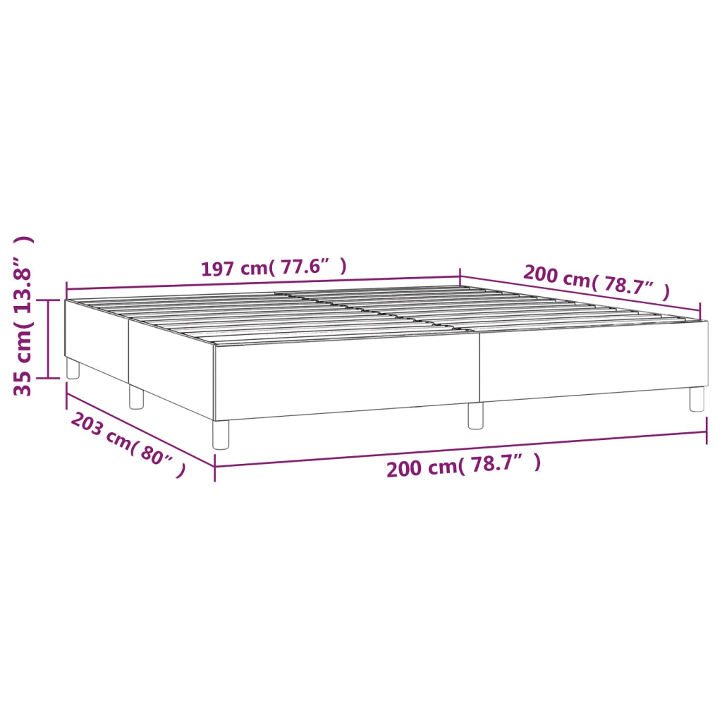 Struttura Letto a Rete a Molle-Giroletto Nero 200x200 cm in Tessuto 323700