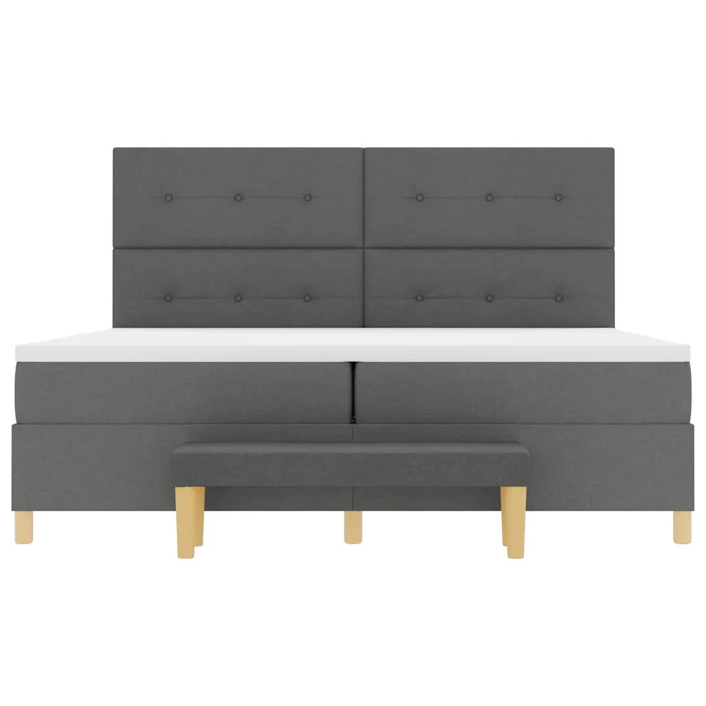 Letto a molle con materasso Grigio scuro 200 x 200 cm Tessuto 3344325