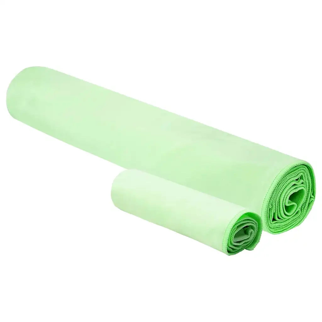 Set di Asciugamani Sportivi 2 pz | Teli per bagno Verde Tessuto