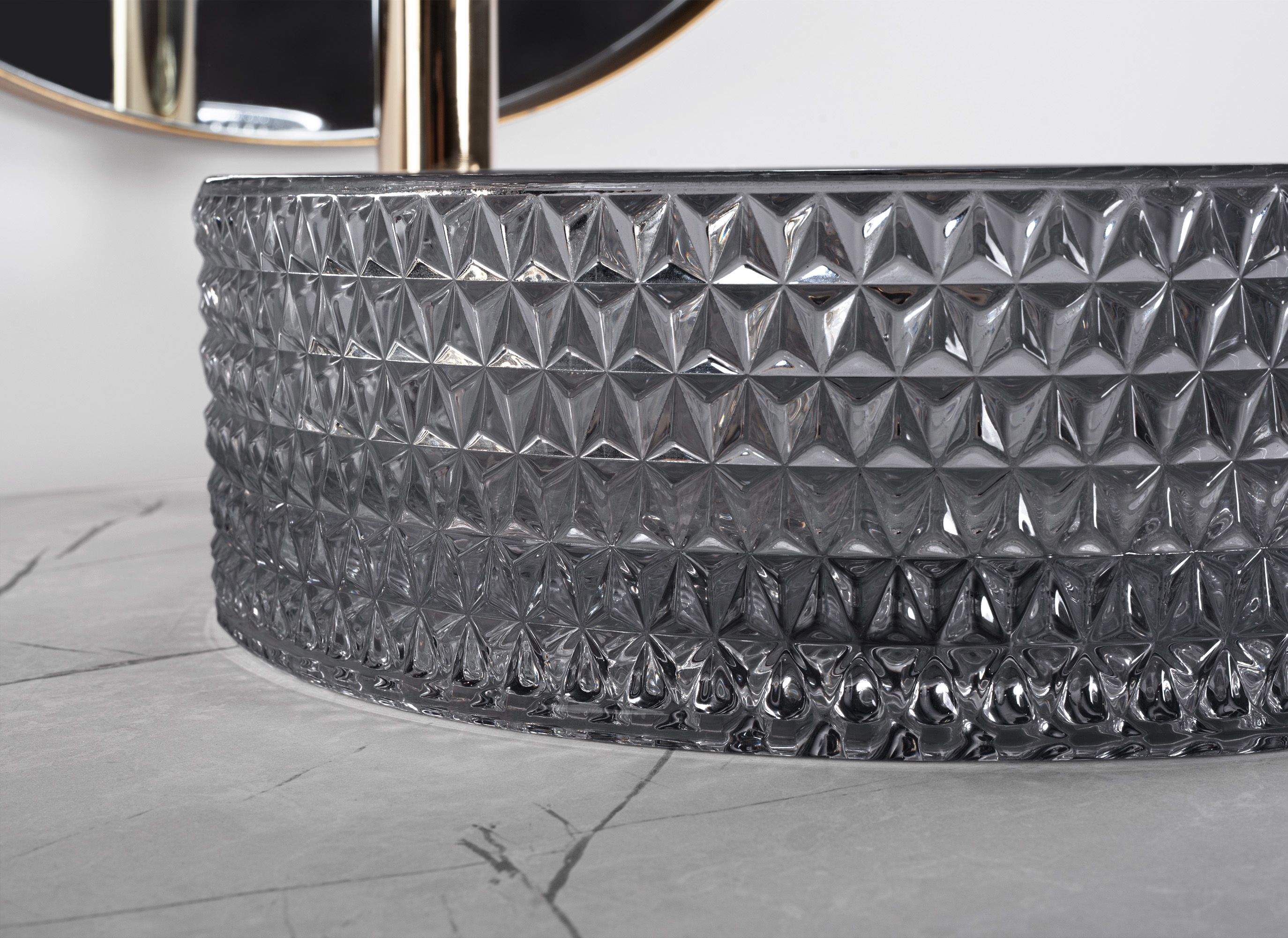 Lavabo Da Appoggio Rea Cristal Black 35