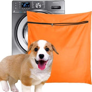 Asciugamano per Animali - 65x70cm - Con Cerniera per Lavatrici - Raccoglie i Peli degli Animali - Arancione