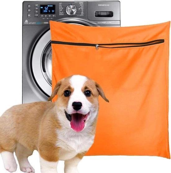 Asciugamano per Animali - 65x70cm - Con Cerniera per Lavatrici - Raccoglie i Peli degli Animali - Arancione