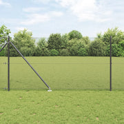 Recinzione in Rete Saldato con 13 Picchetti Grigi 1.2x50 m Acciaio
