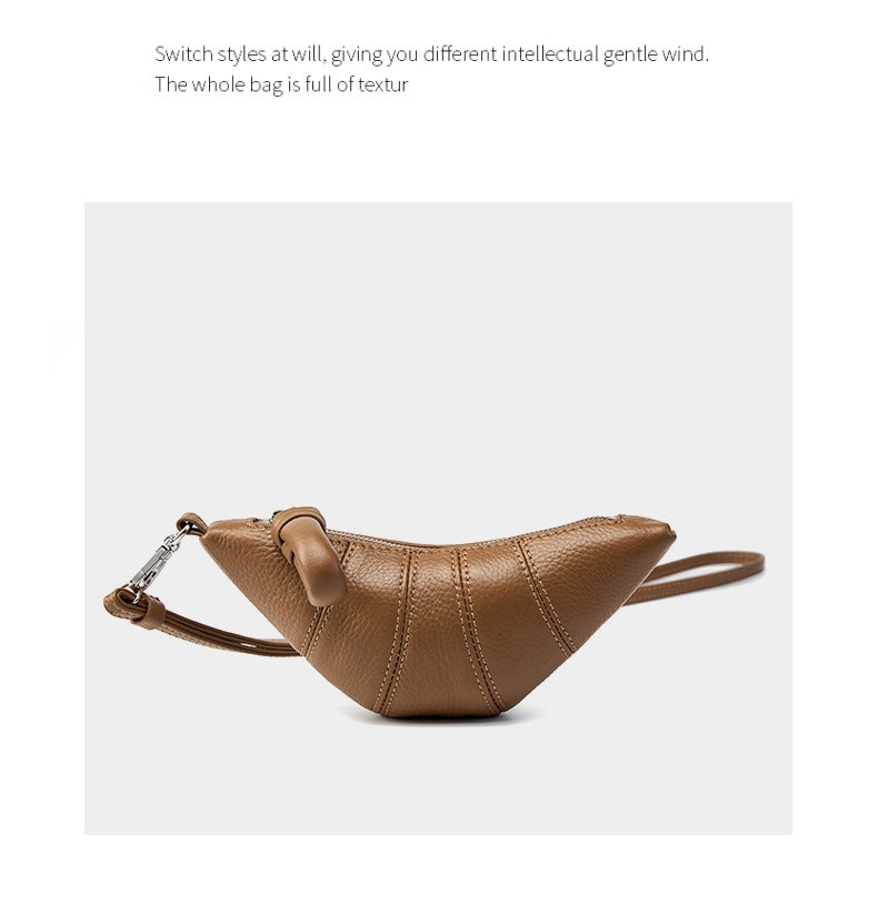 Borsa a tracolla in vera pelle da donna, colore marrone.