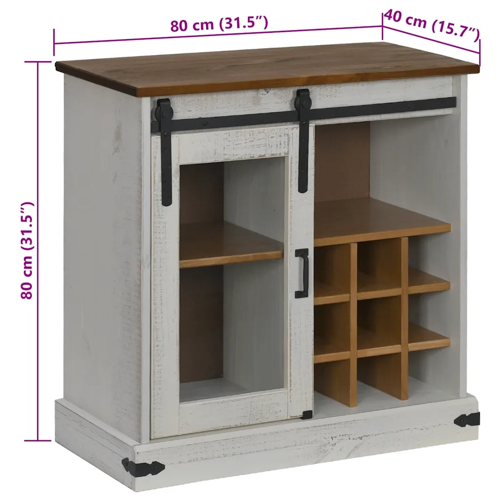 vidaXL Credenza HALDEN con Anta Scorrevole 80x40x80 cm Legno Massello
